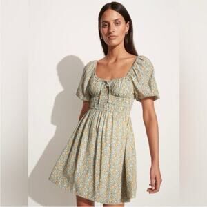 NWT Faithfull the Brand Sylvie Sabinosa Floral Print Mini Dress Size USA 12